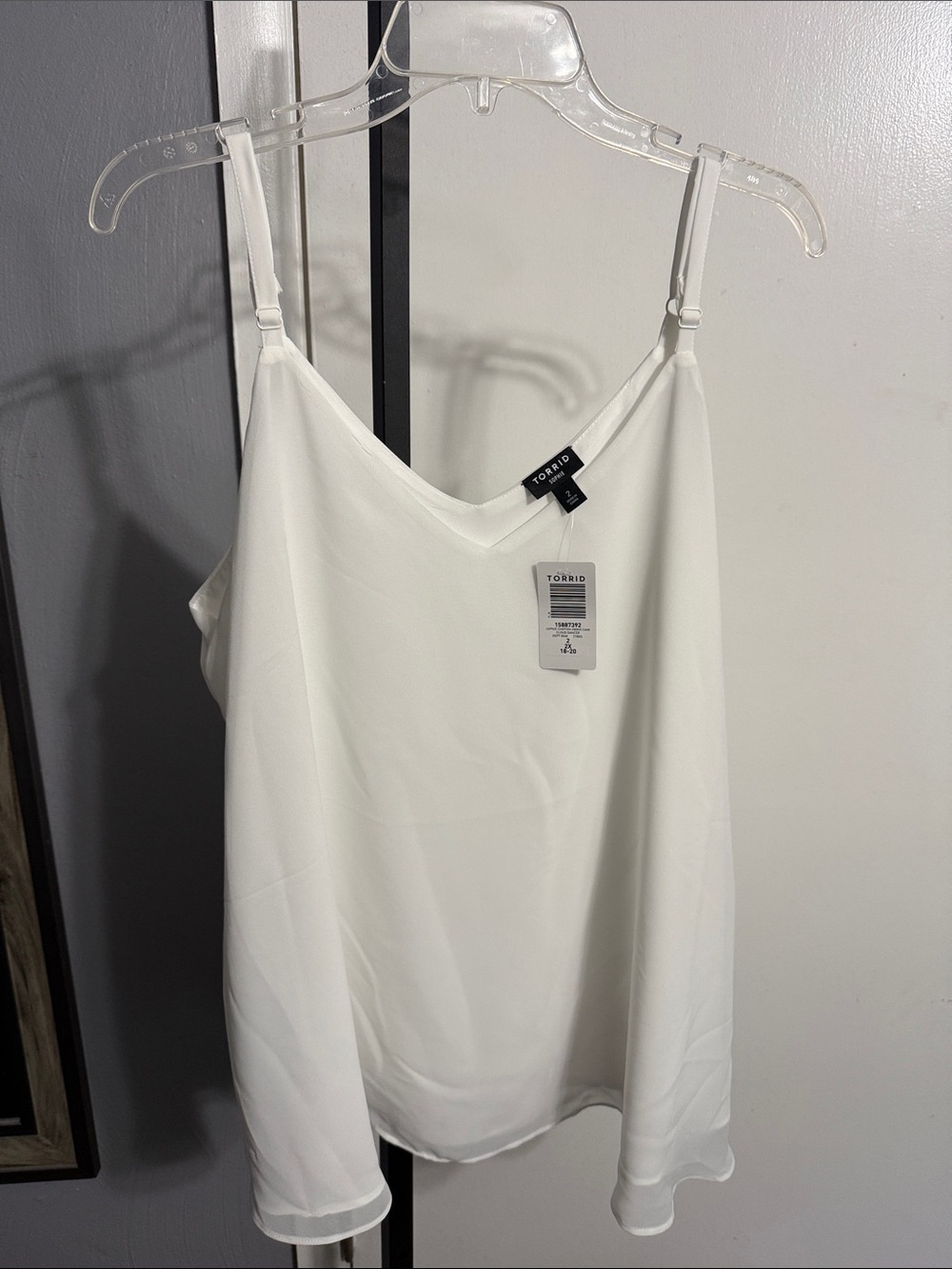 Torrid White V-Neck Adjustable Strap Cami